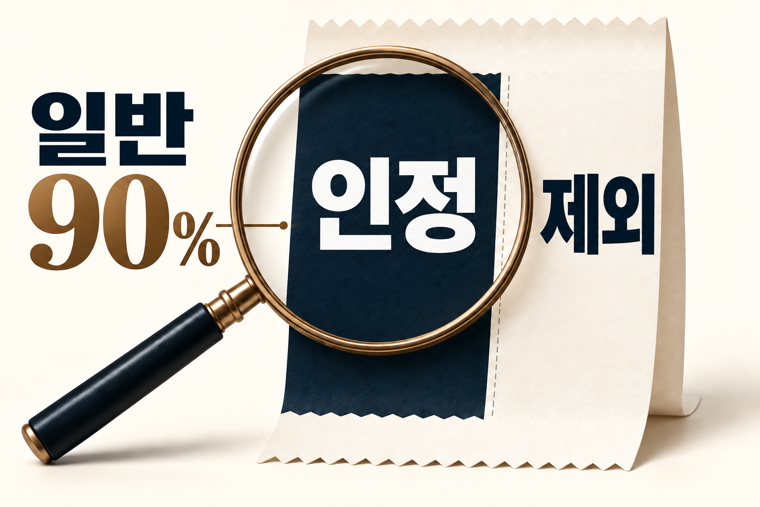 총액 전체가 아니라 인정 항목을 구분해 90%를 적용하는 개념도