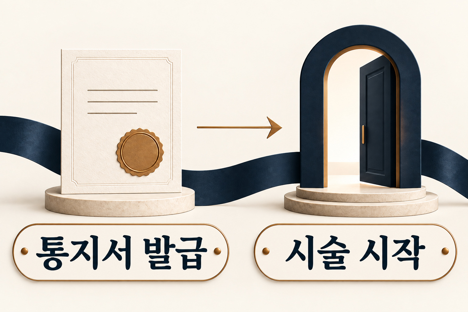 난임 지원결정통지서 발급 후 시술을 시작하는 순서를 나타낸 도식
